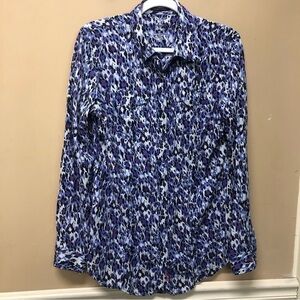 Rock 47 by Wrangler Purple Black Snap Button Western Rodeo LS Shirt Size L
